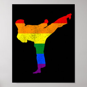 Poster Apoio Artístico de Artes Marciais LGBTQ Orgulho Ga