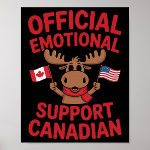 Poster Apoio Emocional Engraçado Jogador de Hóquei Canade