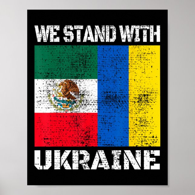 Poster Apoio Mexicano à Ucrânia Nós Estamos Com a Ucrânia (Frente)