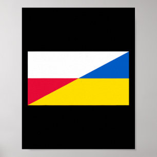 Poster Apoio Polonês à Ucrânia Bandeira Ucraniana E Pola