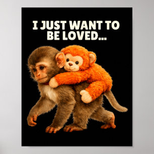 Poster Apoios emocionais macaco bebê soco abraço mais