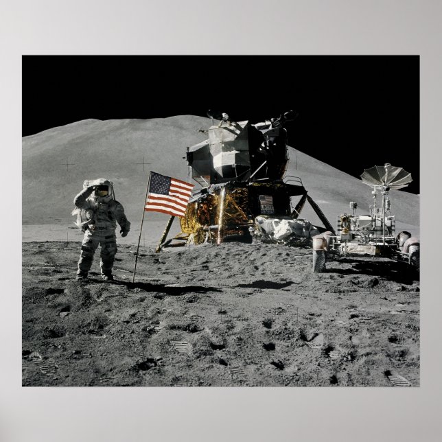 Poster Apollo 15 Local de aterrissagem lunar (Frente)