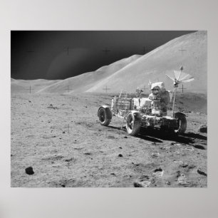 Poster Apollo 15 Veículo Astronauta e Circular Lunar