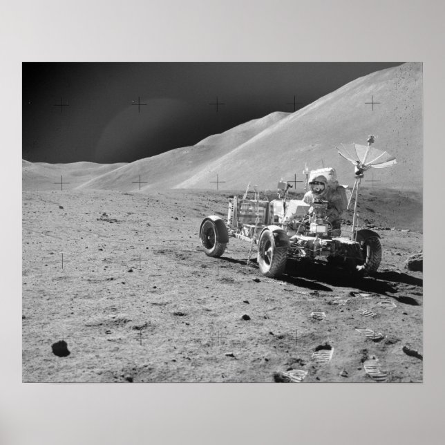 Poster Apollo 15 Veículo Astronauta e Circular Lunar (Frente)