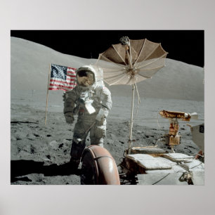 Pôster Apollo 17 Astronauta e LRV