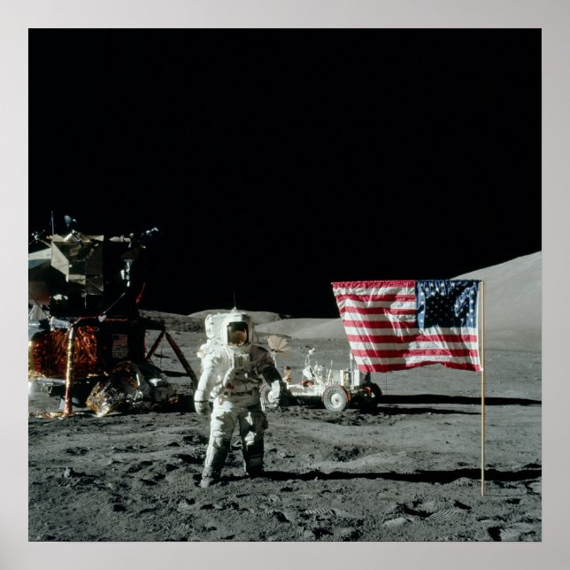 Poster Apollo 17 Local de aterrissagem lunar (Frente)
