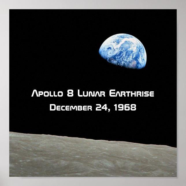 Poster Apollo 8, 50º aniversário da Terra Lunar (Frente)