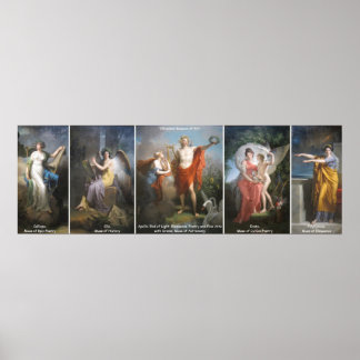 Poster Apollo and the Muses, by Charles Meynier