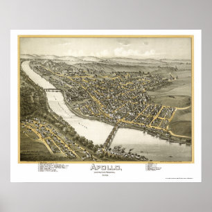 Poster Apollo, mapa panorâmico do PA - 1896