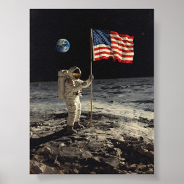 Poster Apolo 11 - Neil Armstrong põe o pé na Lua