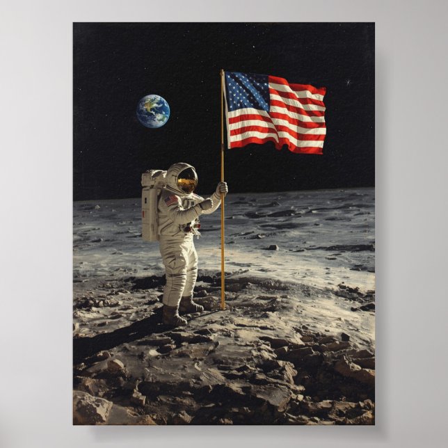 Poster Apolo 11 - Neil Armstrong põe o pé na Lua (Frente)