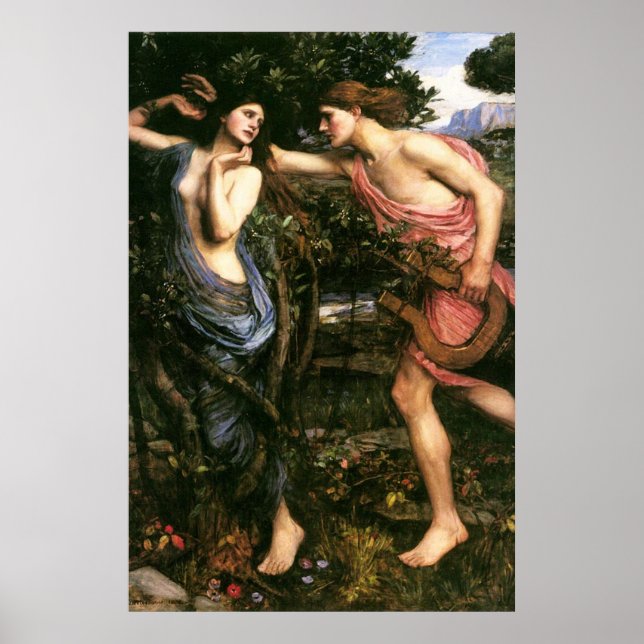 Poster Apolo e Daphne por John William Waterhouse -1908 (Frente)