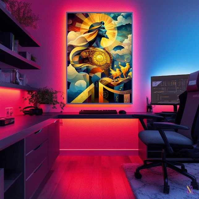 Poster Apolo - Lenda Minimalista Cubista - Deus do Sol (Criador carregado)