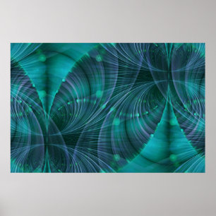 Poster Apophysis Fractal Art I - blue