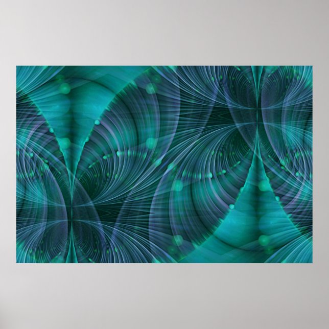Poster Apophysis Fractal Art I - blue (Frente)