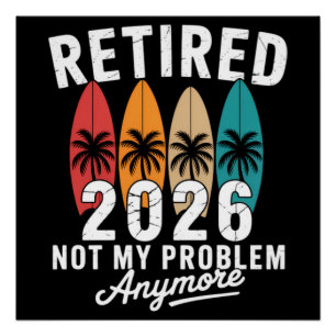 Pôster Aposentado 2026 Não É Mais Meu Problema Havaí Palm
