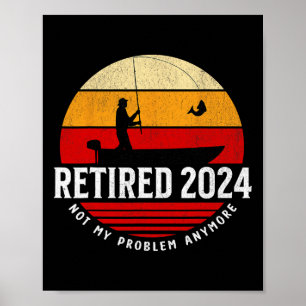 Poster Aposentado Divertido Pesca Aposentadoria Retro Já