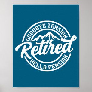 Poster Aposentado Retro Adeus Tensão Olá Aposentadoria