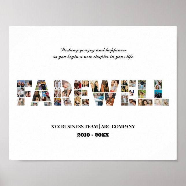 Poster Aposentadoria de Colagem de Fotos Personalizada do (Frente)