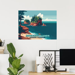 Poster Apostle Islands National Lakeshore Wisconsin Retro