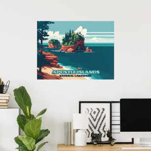 Poster Apostle Islands National Lakeshore Wisconsin Retro