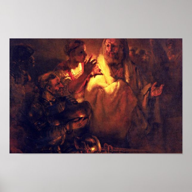 Pôster Apostle Peter Nega Cristo, De Rembrandt Harmens (Frente)