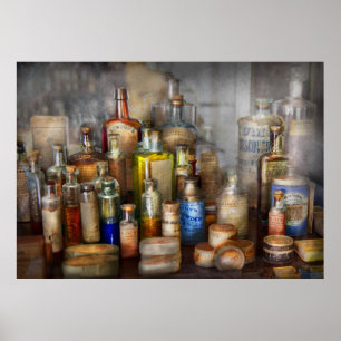 Pôster Apothecary - para todas suas dores & dores