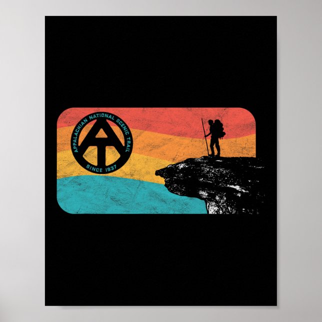 Poster Appalachian Trail Retro Mcafee's Knob Hiking  (Frente)