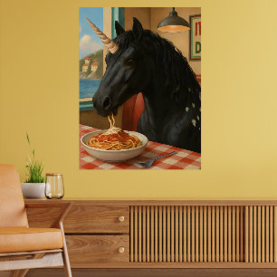 Poster Appaloosa Unicorn Adorável Alimentando Massas