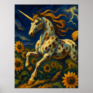 Poster Appaloosa Unicorn em tempestade
