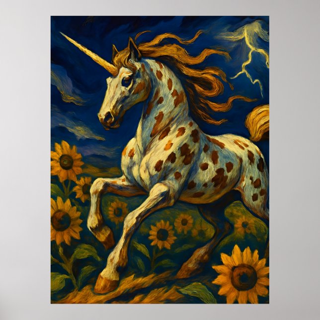 Poster Appaloosa Unicorn em tempestade (Frente)