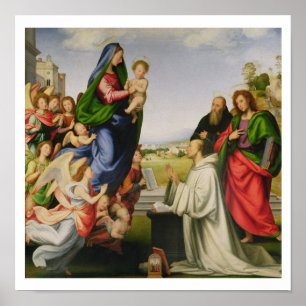 Pôster Apparition of the Virgin to St. Bernard, 1504-07 (