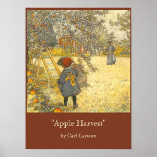 Poster Apple colhe por Carl Larsson
