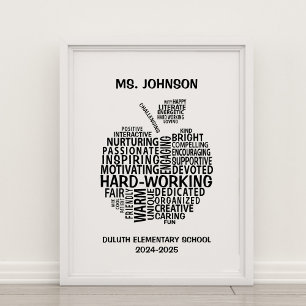 Poster Apple de Tipografia de Apreciação Personalizada de