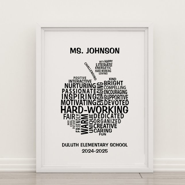 Poster Apple de Tipografia de Apreciação Personalizada de (Criador carregado)