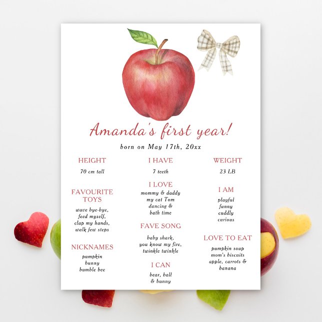 Poster Apple e Arco Primeiro Aniversário - Primeiro Anive (Criador carregado)