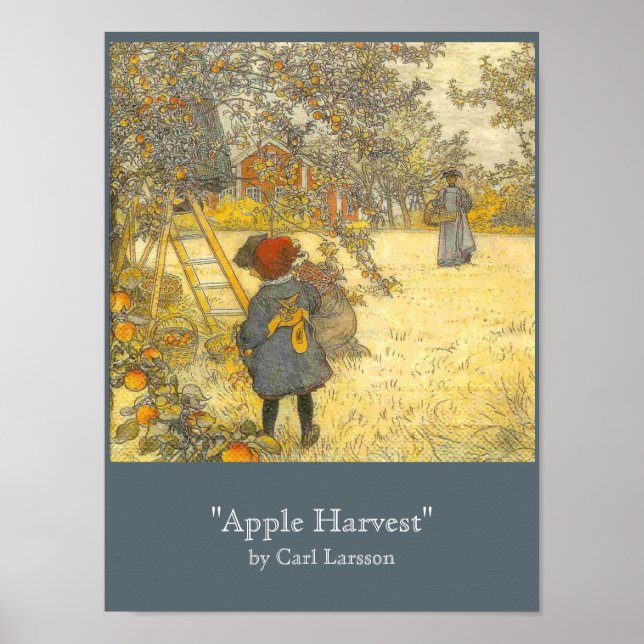 Poster Apple Harvest de Carl Larsson (Frente)