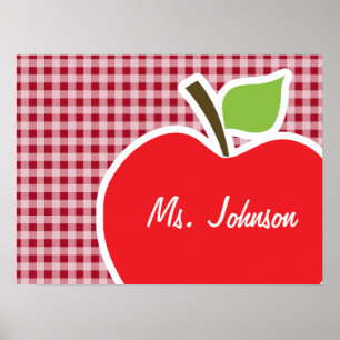 Poster Apple no guingão do vermelho do carmim