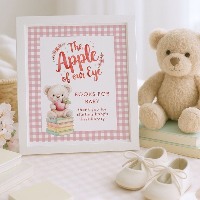 Poster Apple of Eye Books for Baby Gingham Chá de fraldas (Criador carregado)
