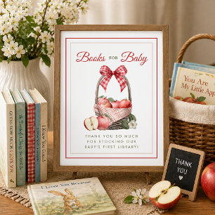 Poster Apple Orchard Books para Sinal de Chá de fraldas