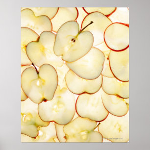 Pôster apple slices backlit and arranged in abstract