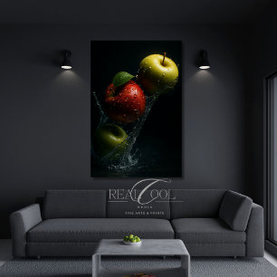 Poster Apple Splash in Water - Fotografia Fruta Wall Art