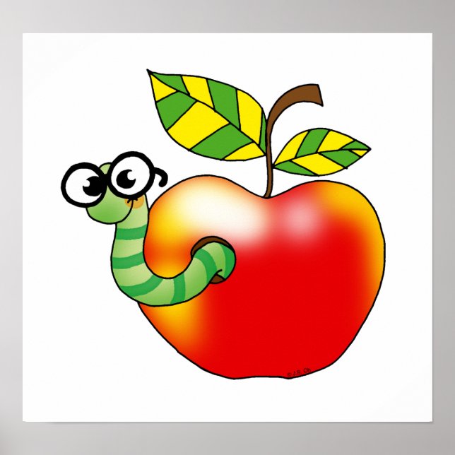 Pôster Apple & Worm, de volta à escola (Frente)