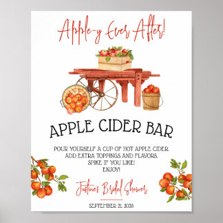 Poster Apple-y Para Sempre! Chuveiro de Noiva Bar de Cidr