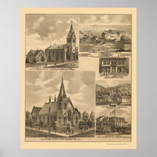 Pôster Appleton, mapa panorâmico do manganês - 1874