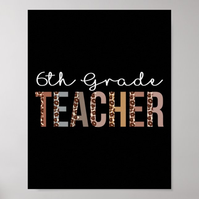 Poster Apreciação Do Professor Leopard Da 6 Grau Para Mul (Frente)