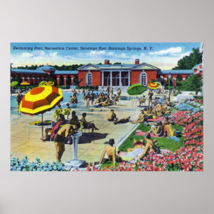 Poster Apreciando o centro recreativo dos termas de