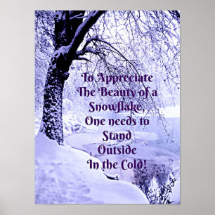 Poster Apreciar a beleza de um floco de neve
