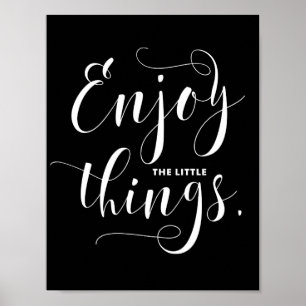 Pôster Aprecie a caligrafia moderna branca pequena das