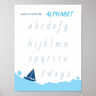 Poster Aprenda a Escrever o Cartaz do Alfabeto para Crian